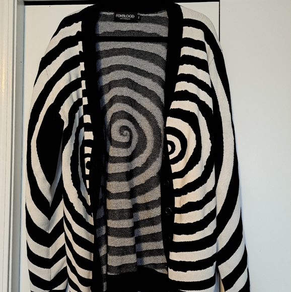 Black and White Striped Women's Sweater - Picture 3 of 5